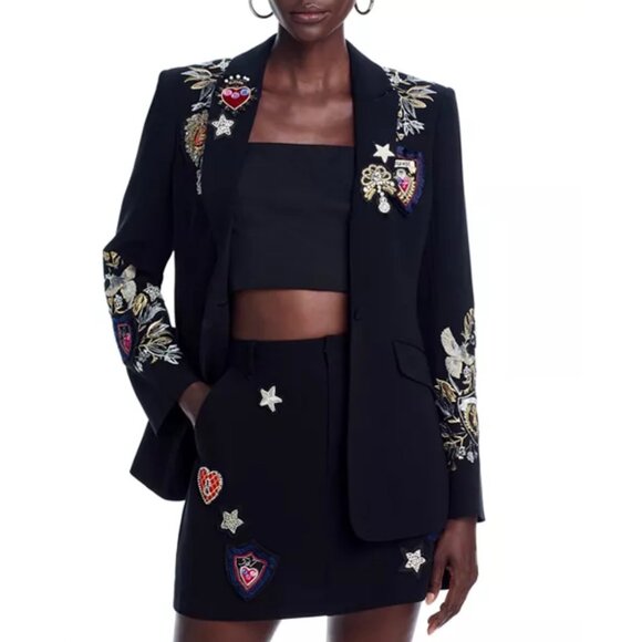 Cinq à Sept Heritage Patch Cheyenne Blazer Size M/L, 10 US NEW - Picture 8 of 14